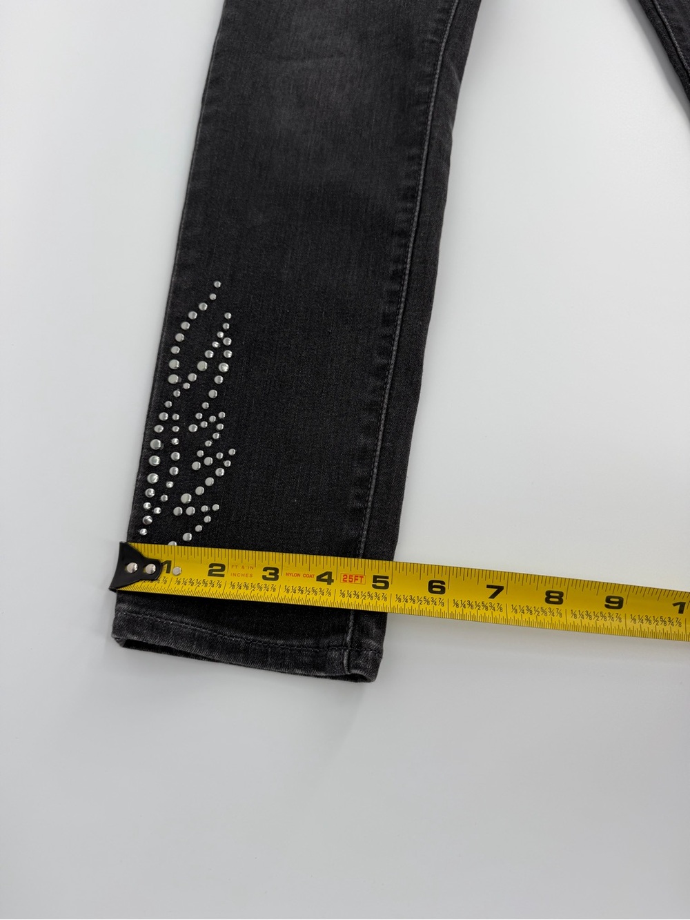 Levi’s 721 High Rise Skinny Ankle Jeans Women’s 4 W27 Black Studded Stretch - Picture 16 of 16